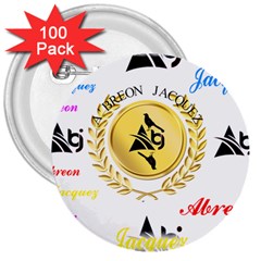 Lux2 3  Buttons (100 Pack)  by ABjCompany