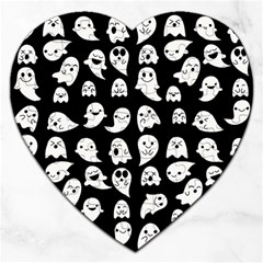 Cute Kawaii Ghost Pattern Jigsaw Puzzle (heart) by Valentinaart