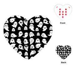 Cute Kawaii Ghost Pattern Playing Cards Single Design (heart) by Valentinaart