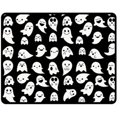 Cute Kawaii Ghost Pattern Fleece Blanket (medium)  by Valentinaart