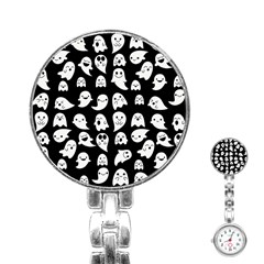 Cute Kawaii Ghost Pattern Stainless Steel Nurses Watch by Valentinaart