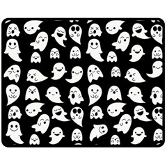 Cute Kawaii Ghost Pattern Double Sided Fleece Blanket (medium)  by Valentinaart