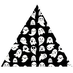 Cute Kawaii Ghost Pattern Wooden Puzzle Triangle