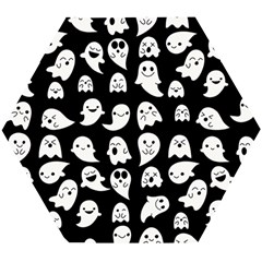 Cute Kawaii Ghost Pattern Wooden Puzzle Hexagon