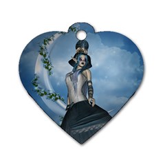 Wonderful Fantasy Women Dog Tag Heart (two Sides) by FantasyWorld7