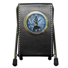 Wonderful Fantasy Women Pen Holder Desk Clock by FantasyWorld7