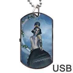 Wonderful Fantasy Women Dog Tag Usb Flash (two Sides) by FantasyWorld7