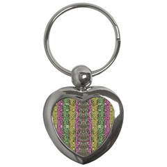 Leaves Contemplative In Pearls Free From Disturbance Key Chain (heart) by pepitasart