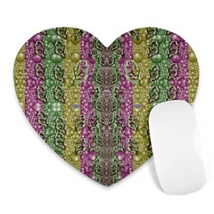 Leaves Contemplative In Pearls Free From Disturbance Heart Mousepads by pepitasart