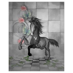 Wonderful Black And White Horse Drawstring Bag (Small)