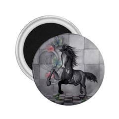 Wonderful Black And White Horse 2.25  Magnets