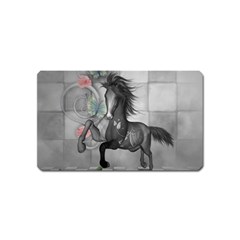 Wonderful Black And White Horse Magnet (Name Card)