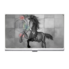 Wonderful Black And White Horse Business Card Holder