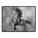 Wonderful Black And White Horse Fleece Blanket (Small) 50 x40  Blanket Front