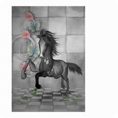 Wonderful Black And White Horse Small Garden Flag (Two Sides)