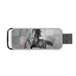 Wonderful Black And White Horse Portable USB Flash (Two Sides) Back