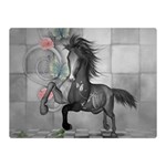 Wonderful Black And White Horse Double Sided Flano Blanket (Mini)  35 x27  Blanket Front