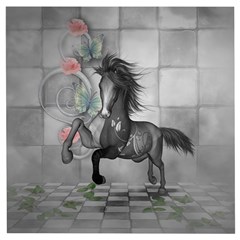 Wonderful Black And White Horse Wooden Puzzle Square