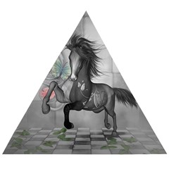 Wonderful Black And White Horse Wooden Puzzle Triangle