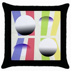 Retro Sphreres And Lines Throw Pillow Case (black) by snowwhitegirl