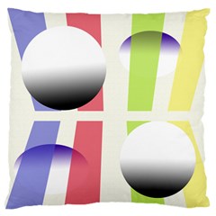 Retro Sphreres And Lines Large Flano Cushion Case (one Side) by snowwhitegirl