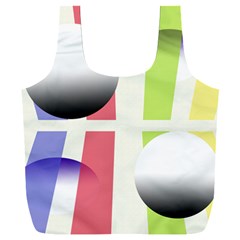 Retro Sphreres And Lines Full Print Recycle Bag (xxxl)