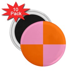 Mod Pink And Orange Squares 2 25  Magnets (10 Pack)  by snowwhitegirl