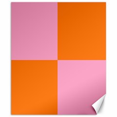 Mod Pink And Orange Squares Canvas 8  X 10  by snowwhitegirl