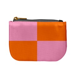 Mod Pink And Orange Squares Mini Coin Purse by snowwhitegirl