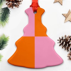 Mod Pink And Orange Squares Ornament (christmas Tree)  by snowwhitegirl