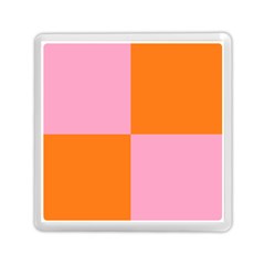 Mod Pink And Orange Squares Memory Card Reader (square) by snowwhitegirl