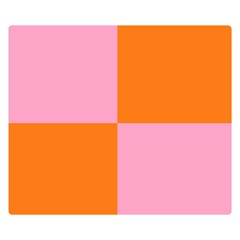 Mod Pink And Orange Squares Double Sided Flano Blanket (small)  by snowwhitegirl