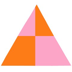 Mod Pink And Orange Squares Wooden Puzzle Triangle