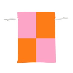 Mod Pink And Orange Squares Lightweight Drawstring Pouch (m)