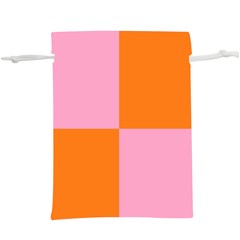 Mod Pink And Orange Squares  Lightweight Drawstring Pouch (xl)