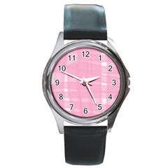 Pink Ribbon Round Metal Watch by snowwhitegirl