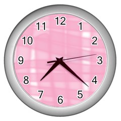 Pink Ribbon Wall Clock (silver) by snowwhitegirl