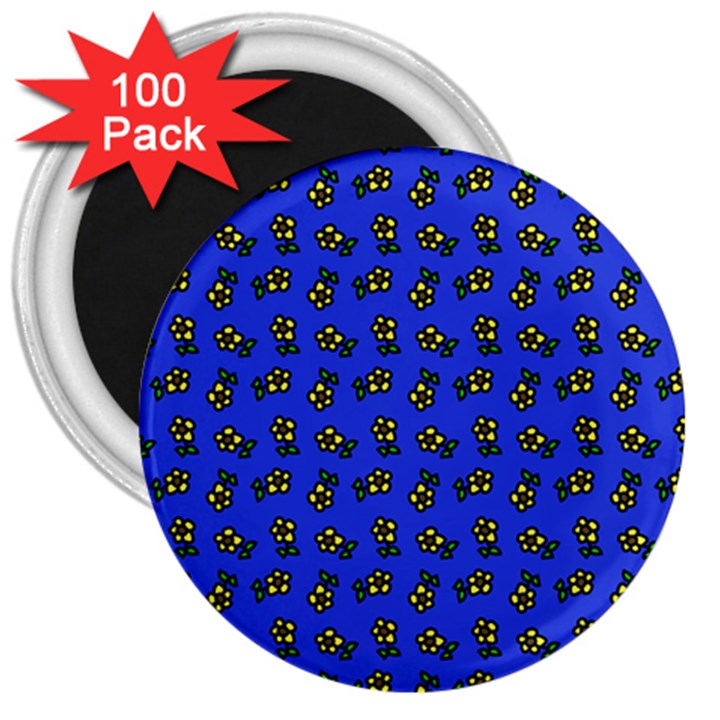 Daisy Royal Blue 3  Magnets (100 pack)