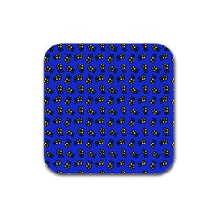 Daisy Royal Blue Rubber Square Coaster (4 Pack)  by snowwhitegirl