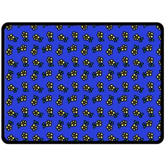 Daisy Royal Blue Double Sided Fleece Blanket (large)  by snowwhitegirl