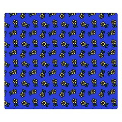 Daisy Royal Blue Double Sided Flano Blanket (small)  by snowwhitegirl