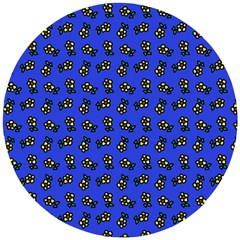 Daisy Royal Blue Wooden Puzzle Round by snowwhitegirl