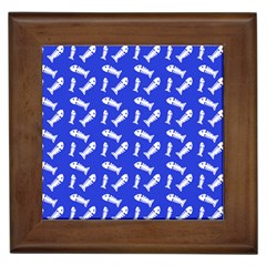 Fish Royal Blue Framed Tile by snowwhitegirl