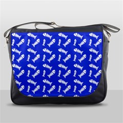 Fish Royal Blue Messenger Bag by snowwhitegirl