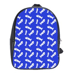 Fish Royal Blue School Bag (xl) by snowwhitegirl