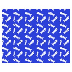 Fish Royal Blue Double Sided Flano Blanket (medium)  by snowwhitegirl