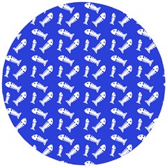 Fish Royal Blue Wooden Puzzle Round by snowwhitegirl