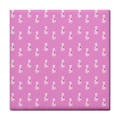 Skeleton Pink Tile Coaster by snowwhitegirl