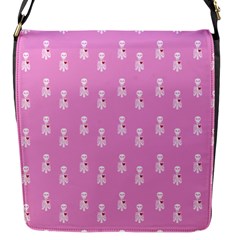 Skeleton Pink Flap Closure Messenger Bag (s) by snowwhitegirl