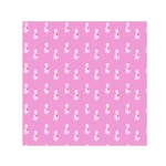 Skeleton Pink Small Satin Scarf (Square) Front